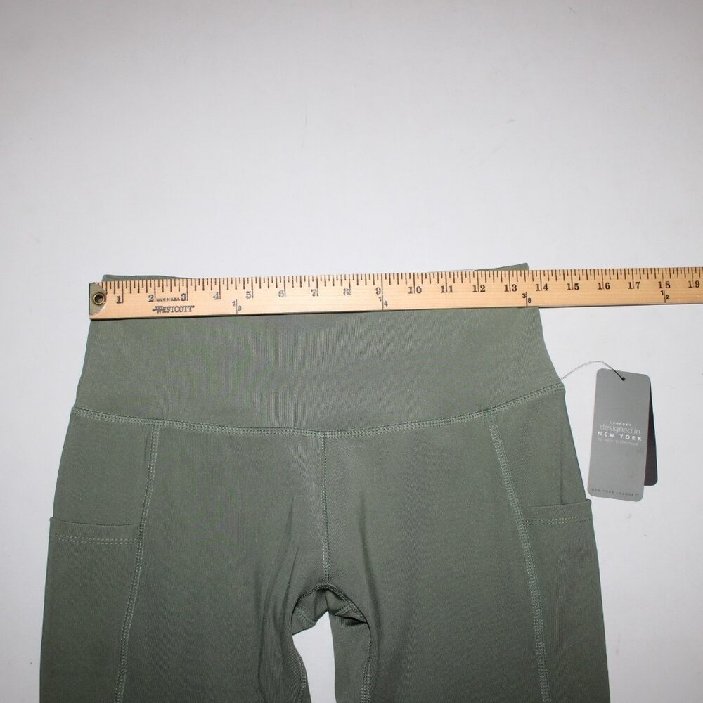 NYL AW Crop Pant Sz M x 27 Green Pull On Pockets Polyester Spandex AW Capri - Picture 13 of 16